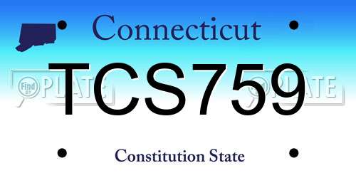 TCS759 Connecticut License Plate