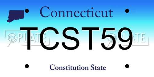 TCST59 Connecticut License Plate