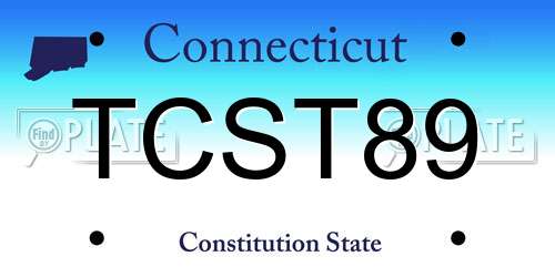TCST89 Connecticut License Plate