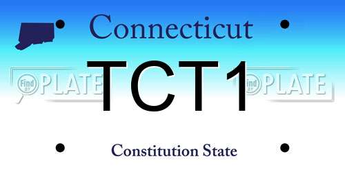 TCT1 Connecticut License Plate