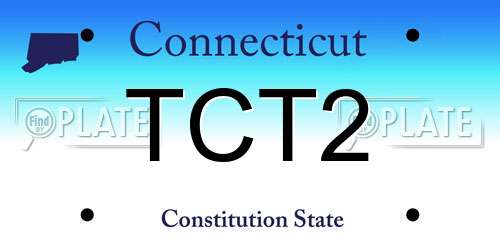 TCT2 Connecticut License Plate