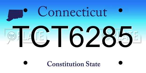 TCT6285 Connecticut License Plate