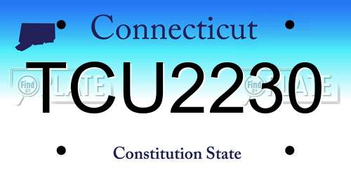 TCU2230 Connecticut License Plate