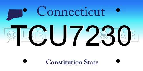 TCU7230 Connecticut License Plate