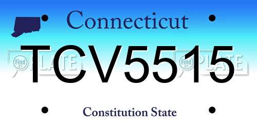 TCV5515 Connecticut License Plate