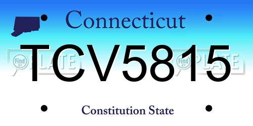 TCV5815 Connecticut License Plate
