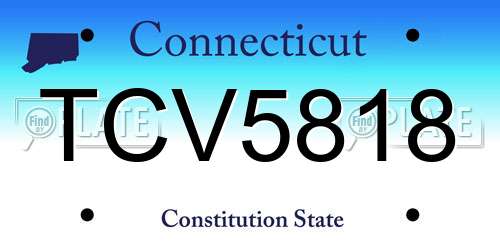 TCV5818 Connecticut License Plate