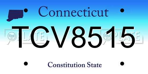 TCV8515 Connecticut License Plate
