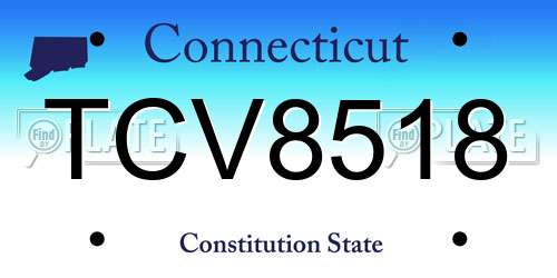 TCV8518 Connecticut License Plate