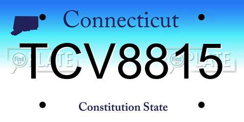 TCV8815 Connecticut License Plate
