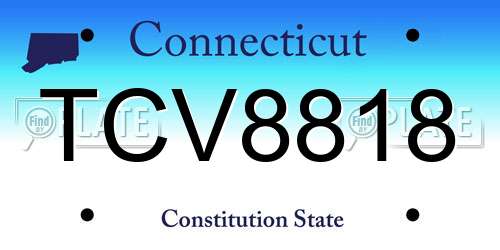 TCV8818 Connecticut License Plate