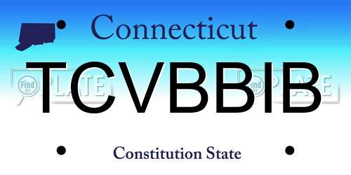 TCVBBIB Connecticut License Plate