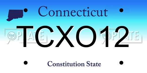 TCXO12 Connecticut License Plate