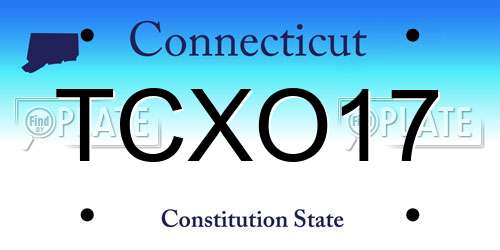 TCXO17 Connecticut License Plate