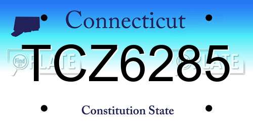 TCZ6285 Connecticut License Plate