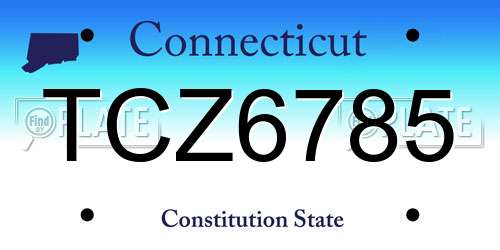 TCZ6785 Connecticut License Plate