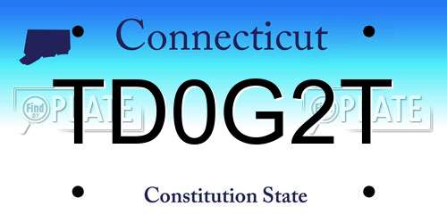TD0G2T Connecticut License Plate