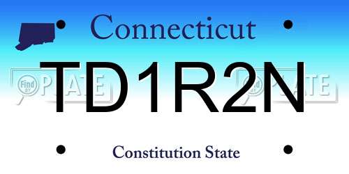 TD1R2N Connecticut License Plate