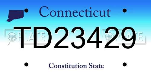 TD23429 Connecticut License Plate
