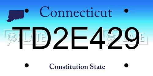 TD2E429 Connecticut License Plate