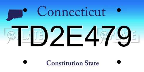 TD2E479 Connecticut License Plate