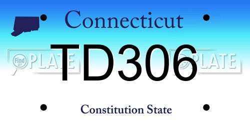 TD306 Connecticut License Plate