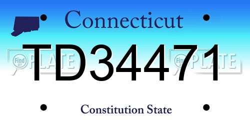 TD34471 Connecticut License Plate