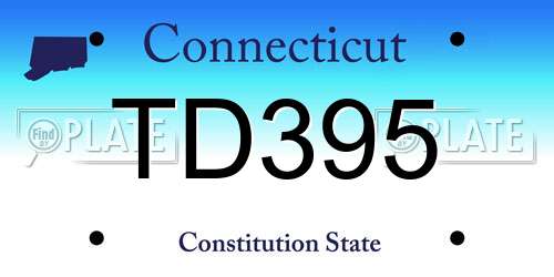 TD395 Connecticut License Plate