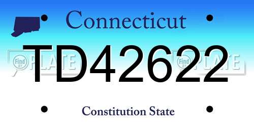 TD42622 Connecticut License Plate