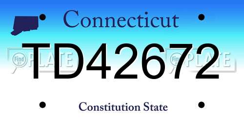 TD42672 Connecticut License Plate