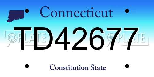TD42677 Connecticut License Plate
