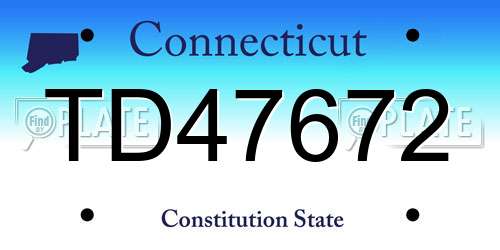 TD47672 Connecticut License Plate