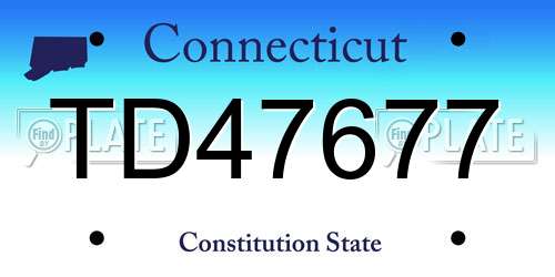 TD47677 Connecticut License Plate