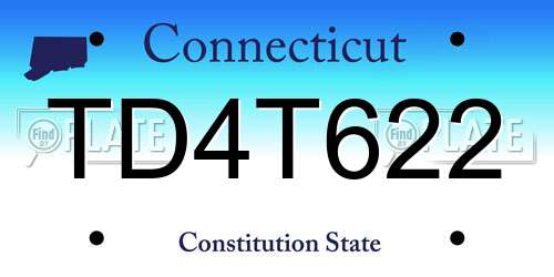 TD4T622 Connecticut License Plate