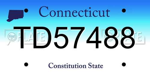 TD57488 Connecticut License Plate