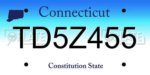 TD5Z455 Connecticut License Plate