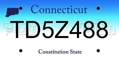 TD5Z488 Connecticut License Plate
