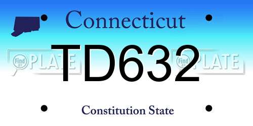TD632 Connecticut License Plate