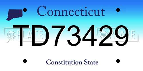 TD73429 Connecticut License Plate
