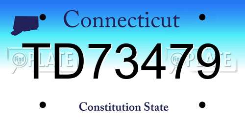 TD73479 Connecticut License Plate