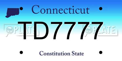 TD7777 Connecticut License Plate