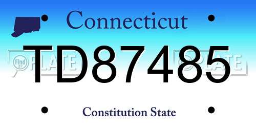 TD87485 Connecticut License Plate