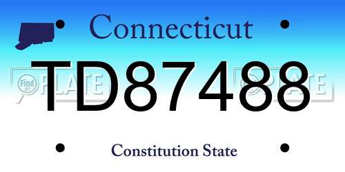 TD87488 Connecticut License Plate