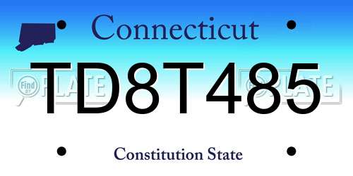 TD8T485 Connecticut License Plate