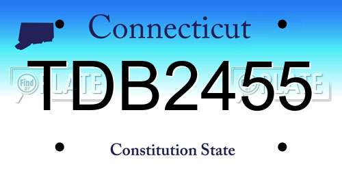 TDB2455 Connecticut License Plate