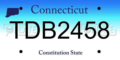 TDB2458 Connecticut License Plate