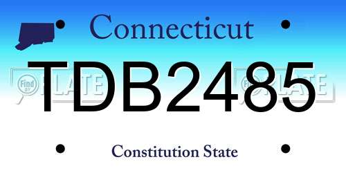 TDB2485 Connecticut License Plate