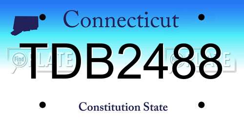TDB2488 Connecticut License Plate