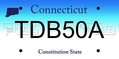 TDB50A Connecticut License Plate
