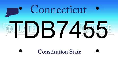 TDB7455 Connecticut License Plate